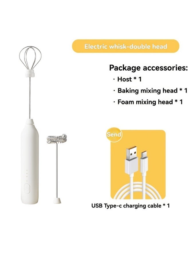 ارابيبي USB شحن كهربائي يده الحليب مزبد ورغوة خلاط مع 2 خفقت (خفقت الربيع + خفقت بالون)، 3 أوضاع الفولاذ المقاوم للصدأ القهوة لاتيه النمام - سهلة التنظيف، مناسبة للاتيه، ماتشا، الكابتشينو، الشوكولاته الساخنة، البيض والكعك - Image 1